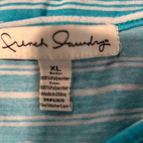 French Laundry Green and White Button Down Blouse XL - Picture 7 of 8